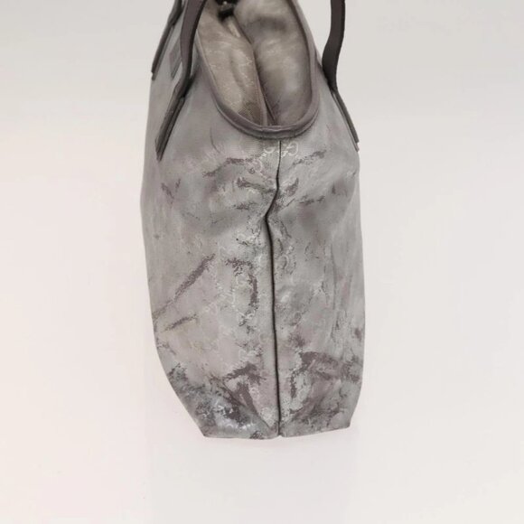 GUCCI GG Implementation Tote Bag Coated Canvas Silver Auth 117334 - Picture 2 of 16
